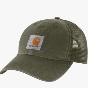 Carhartt Men’s Canvas Mesh Snapback Baseball Hat Army Green OS Adjustable